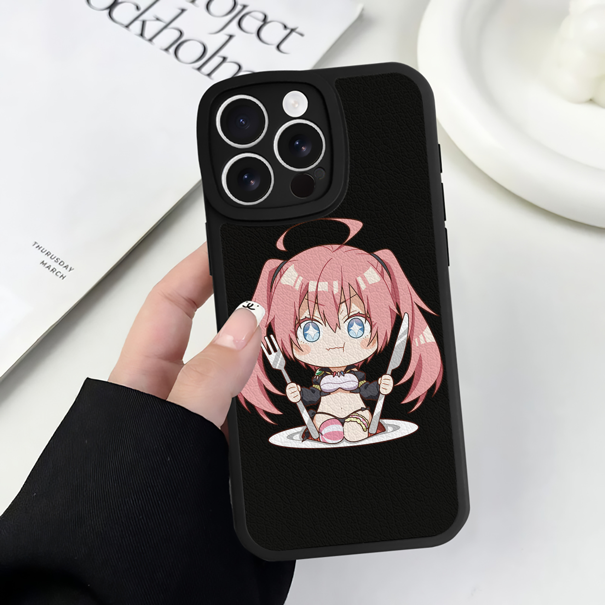 （画像用） 転スラ Regarding Reincarnated to Slime 【iPhone 16シリーズ対応】シリコンスマホケース（レザー調） 材質：シリコン